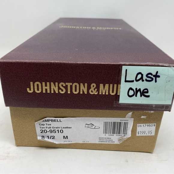 Johnston & Murphy Campbell Cap Toe Oxford Tan full grain leather main image 8